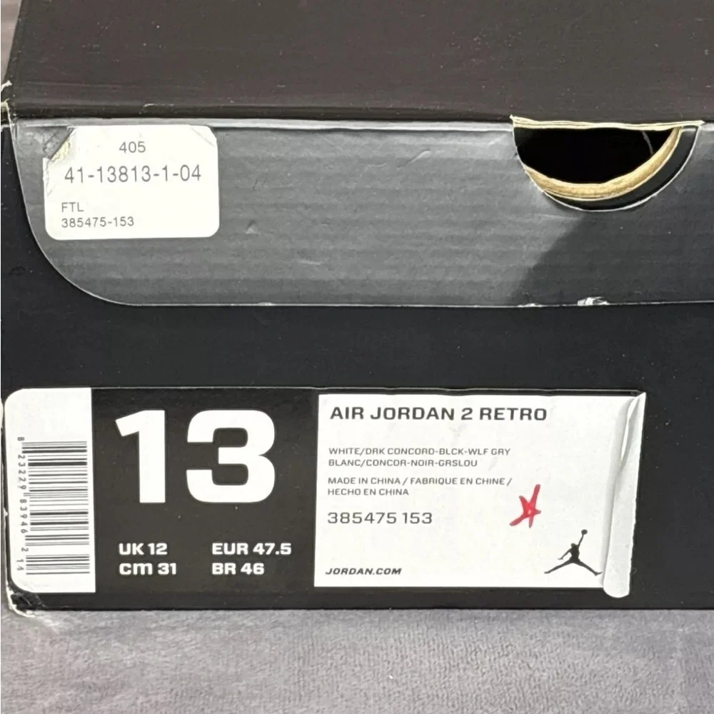 Nike Air Jordan 2 Retro Concord 2014 Size 13 White Purple OG Box